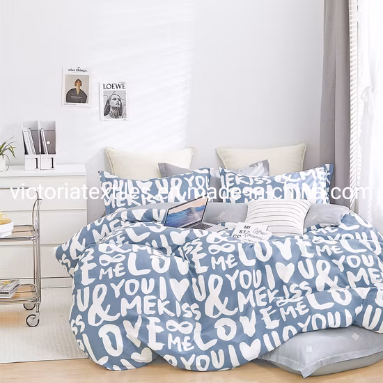 100% Cotton Colorful Printed Bed Quilt Cover with 2 Pillowcases, King/Queen/Twin Size