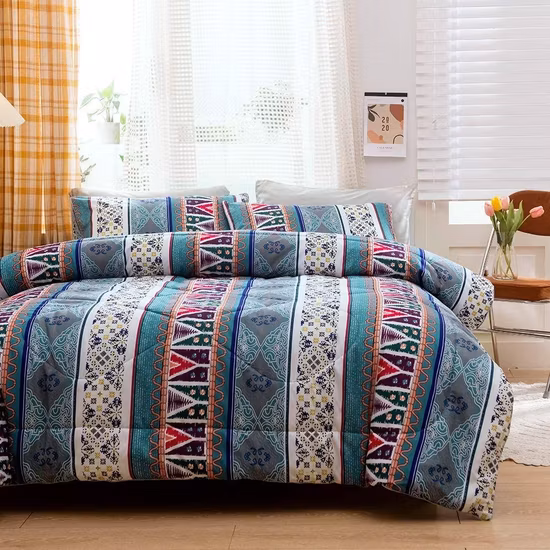 Großhandel Günstige leichte 100 % Polyester bedruckte Bettwäsche Set Bettwäsche Bettlaken Ultraschall Tagesdecken Sommer Quilt